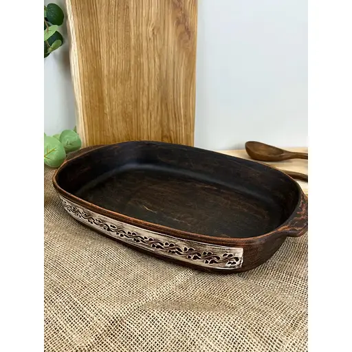 Деко для запікання керамічне (глиняне) різьблене Ангоб