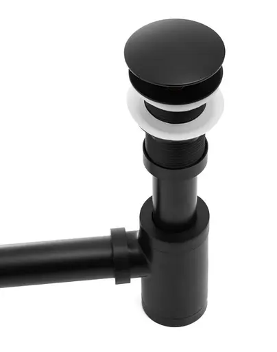 Сифон універсальний для умивальника Yoka black mat click-clack BK.SYPOP-14-BLK, Чорний матовий - фото 3