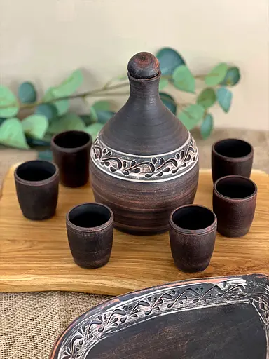 Столовий сервіз подарунковий керамічного (глиняного) посуду Ангоб