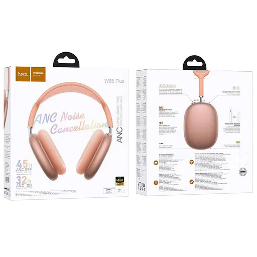 Накладні бездротові навушники Hoco W65 Plus Happy ANC Orange - фото 4