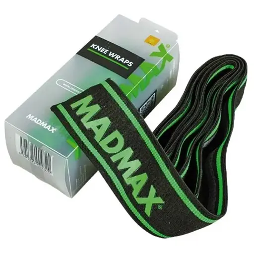 Кистьові бинти MadMax MFA-299 Non slide & slip knee wraps 2.0 м Black/Green (MFA-299-U) - фото 1