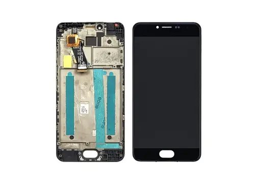 Дисплей для Meizu M3 з чорним тачскрином і корпусною рамкою - фото 1