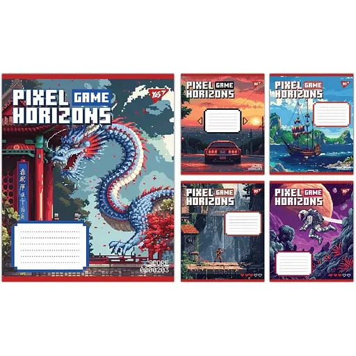 Зошит учнівський "Pixel game" Yes 767776 12 аркушів 1 шт. в асортименті - фото 1