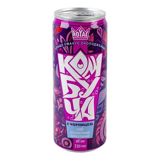 Напій Royal Fruit Комбуча з Чорницею безалкогольний ферментований 330 мл - фото 5