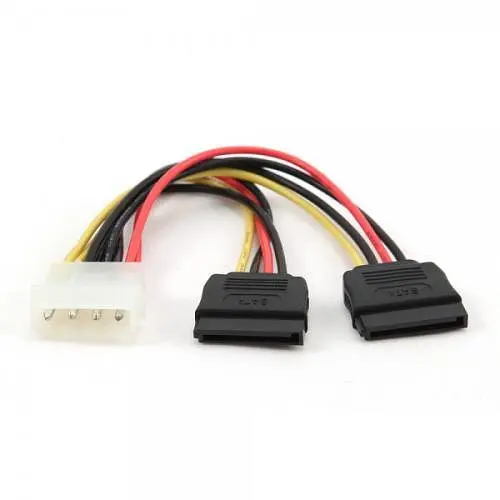 Переходник питания Molex (M) - 2 x SATA (F), 30 см, Cablexpert (CC-SATA-PSY-0.3M) - фото 1