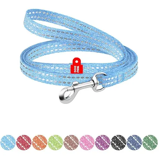 Повідець для котів та дрібних порід собак Waudog Re-cotton з відновленої бавовни світловідбиваючий, XS - фото 3