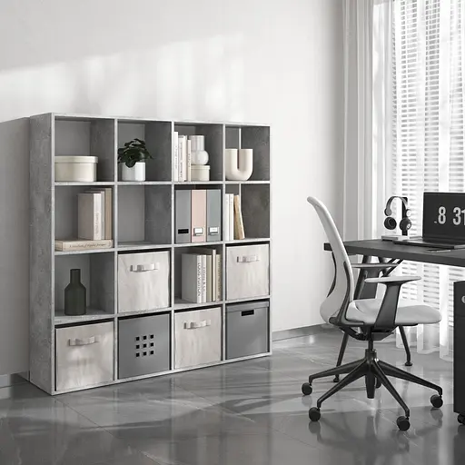 Книжкова полиця стелаж Vays M-14 з 16 комірками ЛДСП 143x29x143 см для дому офісу дитячої або вітальні - фото 5