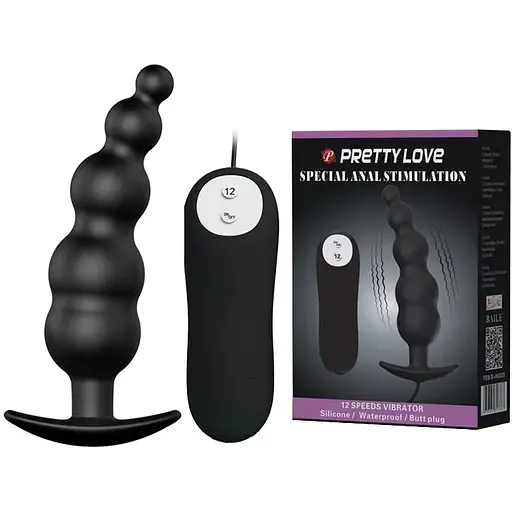 Анальний стимулятор з вібрацією Pretty Love BI-040039, Чорний - фото 2