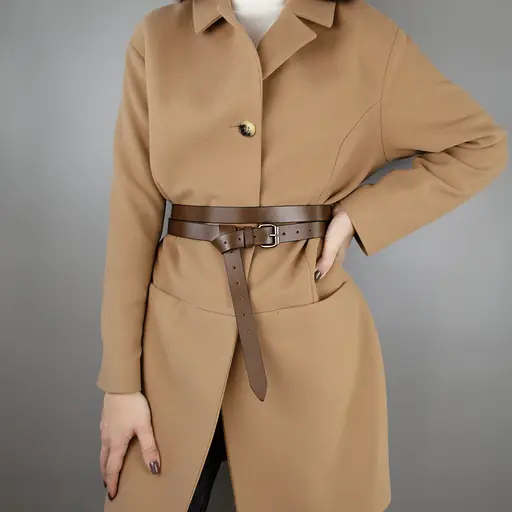 Ремінь жіночий шкіряний у два обороти SF-2501 світло-коричневий (180-230 см) - фото 6