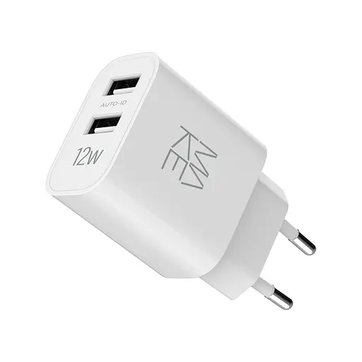 Зарядное устройство сетевое MAKE 12W 2USB 2.4A White - фото 3
