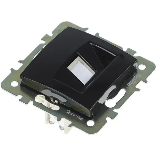 Розетка комп'ютерна Brille чорна RB-1PC (42-023) - фото 2