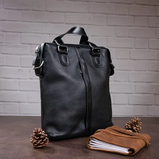 Чоловіча шкіряна сумка SHVIGEL 30х34х6 см sum0012484 - фото 7