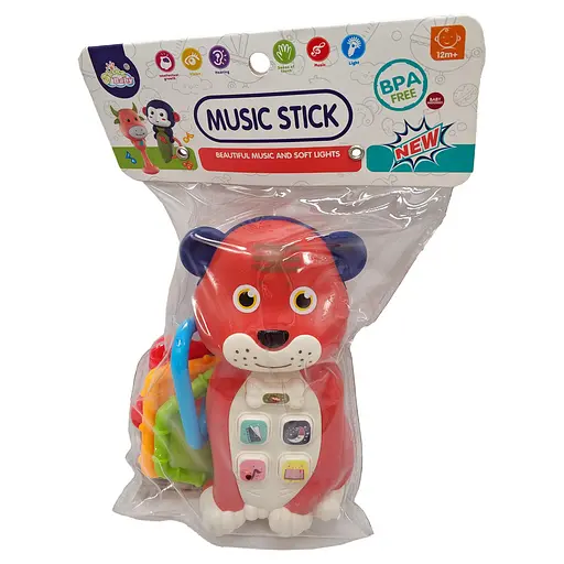 Детский телефончик "Тигренок" Shantou Jinxing 8116 с музыкой и светом Красный - фото 1