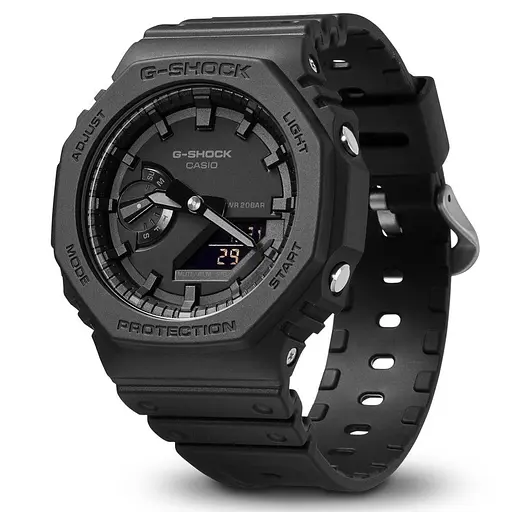 Черные полимерные мужские наручные часы Casio G-Shock GA-2100-1A1ER с полимерным ремешком