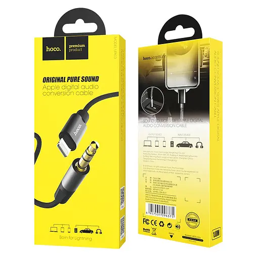 Кабель аудіо Lightning to 3.5 мм Hoco UPA13 - фото 2