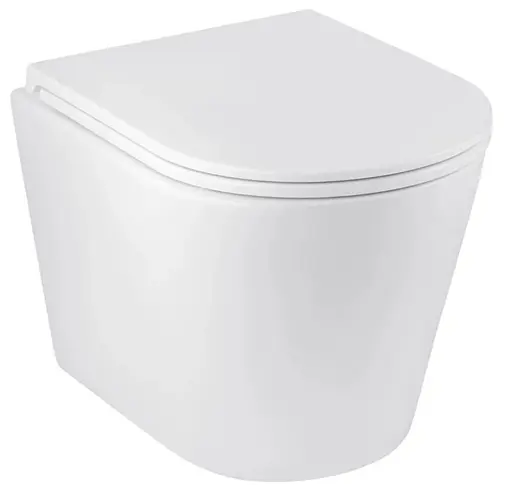 Унитаз подвесной безободковый Kroner Armada WHI513636 RIMLESS с сиденьем Slim Duroplast / Soft-close / Quick relase (KA513636WHIR) (CV029610) - фото 1