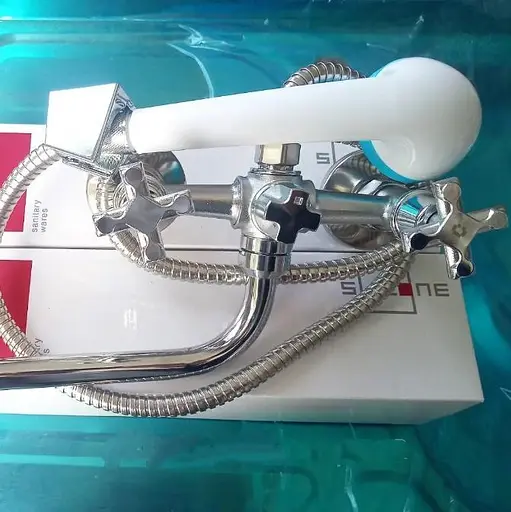 Смеситель для ванны Solone JIK7-A102-A двухвентильный с душевым набором Хром 30412 - фото 5