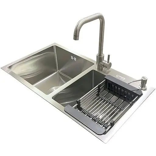 Комплект мийка + змішувач Romzha Arta U-730SDN (B)