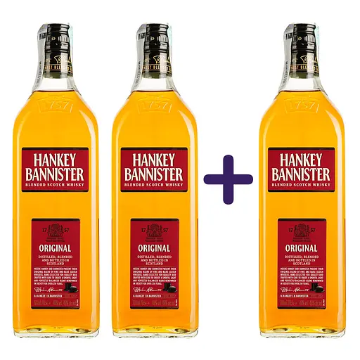 Упаковка виски Hankey Bannister Original 40% 2.1 л (0.7 л х 3 шт.)