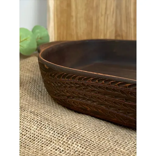 Деко для запікання керамічне (глиняне) різьблене Колосок - фото 4