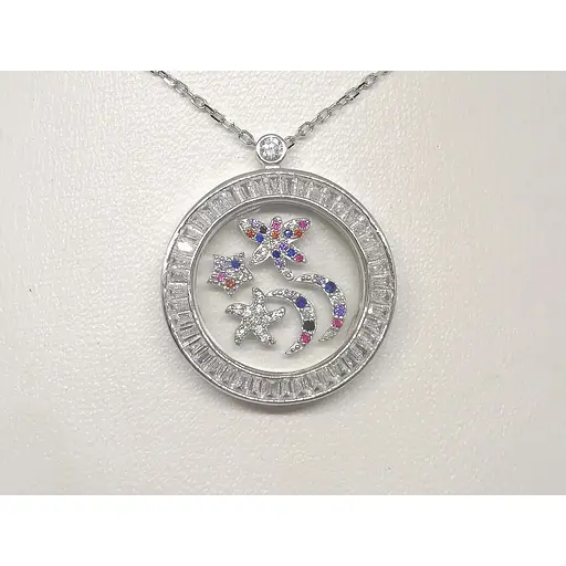 Серебряное колье Подиум с фианитами. KN8173 - фото 3