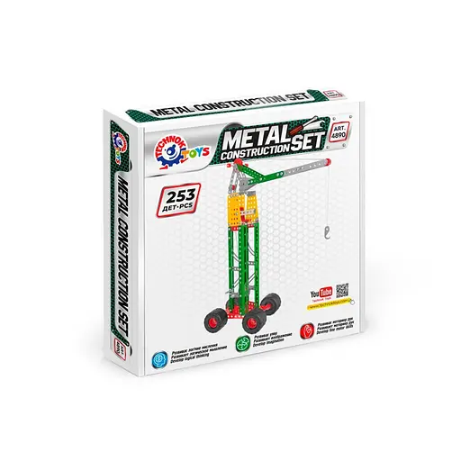 Детский Конструктор металлический "Кран" Технок 4890TXK, 253 деталей - фото 2