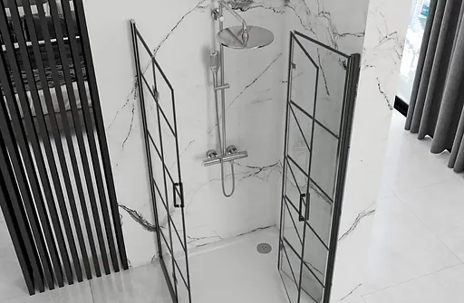 Душова кабіна Rea Molier 2 100x100 black REA-K6963 + REA-K6963, Чорний матовий, Універсальна, прозорий - фото 3