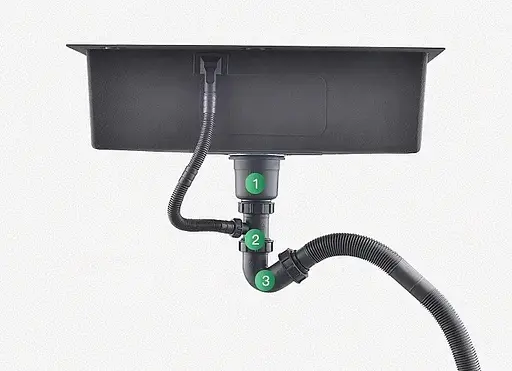 Кухонна мийка чорна з нержавіючої сталі 1.5 мм багатофункціональна накладна Nett NB-5747, Чорний - фото 10