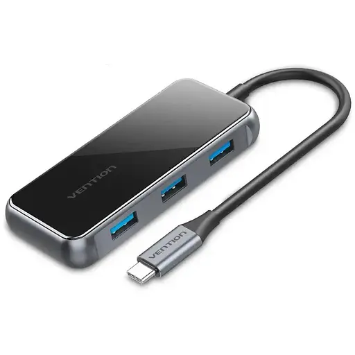 Концентратор Vention 5 в 1 Type-C-HDMI-USB-PD 3USB 3.0 4K 60Hz 87W 0.15m Black (TFBHB)