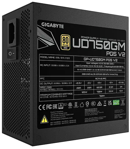 Блок живлення Gigabyte GP-UD750GM PG5 V2 750W ATX 3.1 80+ Gold (GP-UD750GM PG5 V2) - фото 2