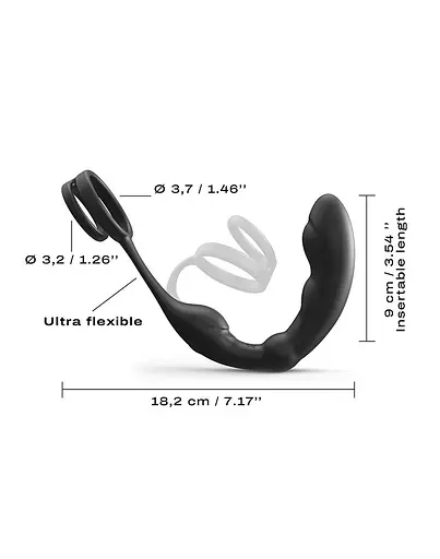 Эрекционное кольцо со стимулятором простаты Dorcel P- Ring 18 см черный - фото 5