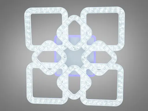 Потолочная светодиодная люстра с пультом, подсветкой, димером, 130W, белая - фото 2