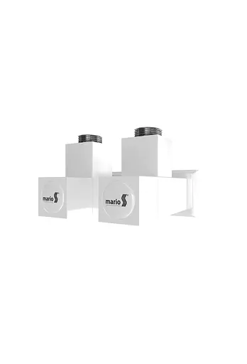 Кран кутовий квадратний Mario подовжений білий глянець 4.0.0200.56.RAL, Білий - фото 1