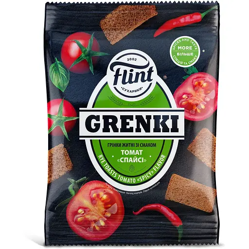 Гренки ржаные Flint Grenki со вкусом Томат спайси 100 г - фото 1