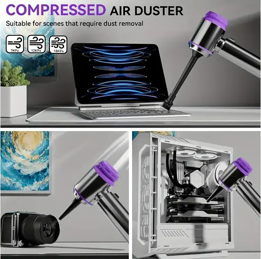 Мощный беспроводной пылесос 3-в-1 с LED подсветкой, 16000 Pa, функция обдува, литиевая батарея 6000 mAh - фото 14