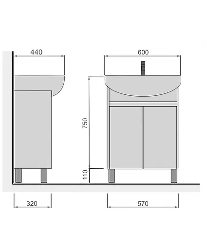 Тумба Мойдодир Oslo 60 Wood з умивальником Runa 60 дуб крафт/Білий - фото 5