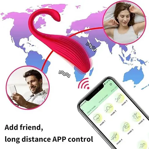 Смарт-вібро яйце Love Spouse силіконове з акумулятором для жінок 175 мм червоне - фото 7