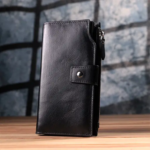 Вертикальный стильный кошелек из гладкой натуральной кожи Vintage 10.5х19.5х2 см acs0029596 - фото 10