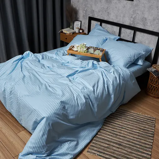 Підковдра Moon&Star Satin Stripe Ocean Calm Полуторна Євро 160x220 см - фото 3