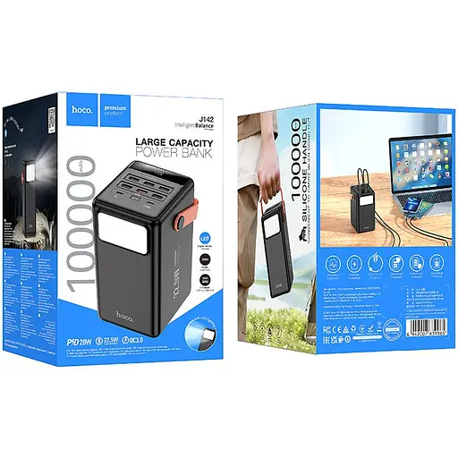 Внешний аккумулятор Hoco Surpass J142 100000mAh 22.5W Black (131318) - фото 4
