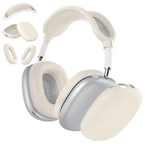 Чохол-накладка DK для Apple AirPods Max 1/2 | Silicone Candy Friendly 3в1 (ivory) - фото 2