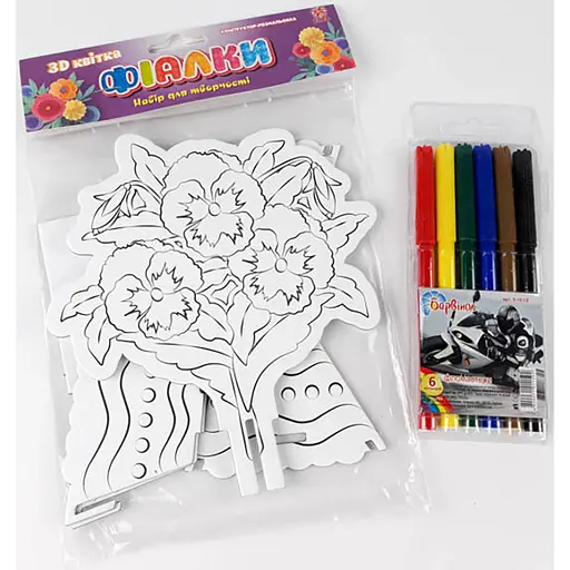 Конструктор раскраска Zirka Фиалки ЗD (378009) - фото 3