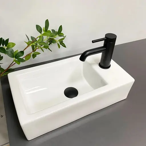 Умивальник VBI Lecce L white накладний підвісний VBI-015604, Білий - фото 1