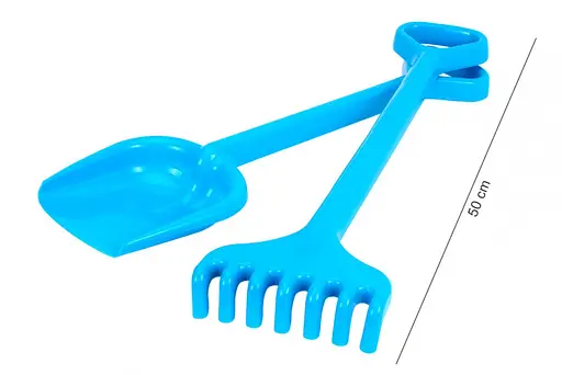 Игрушечная лопатка с граблями "Гулливер" 1424TXK, длина 50 см Голубой