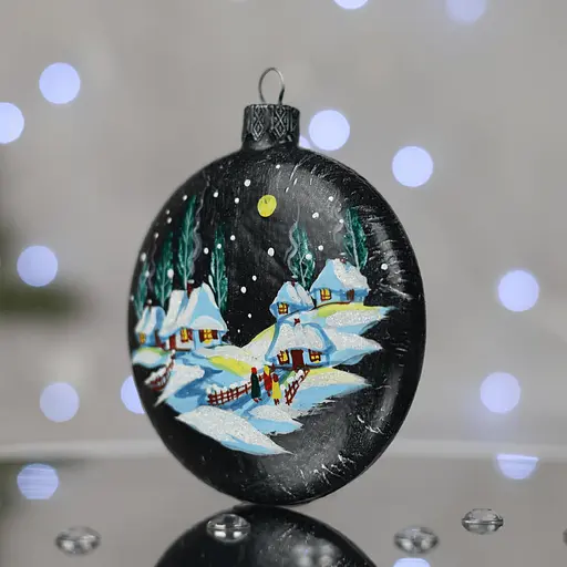 Ялинкова прикраса Санта Шоп Різдвяне село скло (4820001060904) - фото 3