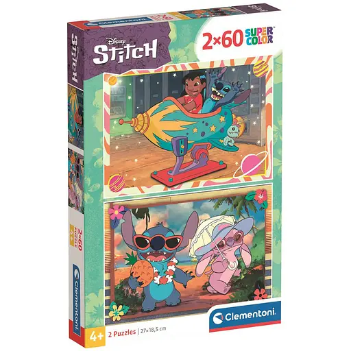  Пазл 2 в 1 Clementoni Stitch: 2 шт. по 60 елементів (24822) - фото 1