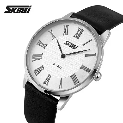 Чоловічий годинник Skmei 9092 Rome (Сріблястий з білим циферблатом) - фото 2