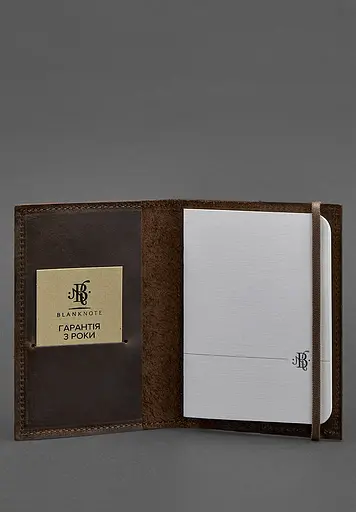 Кожаная обложка для паспорта 1.0 темно-коричневая Crazy Horse - фото 3