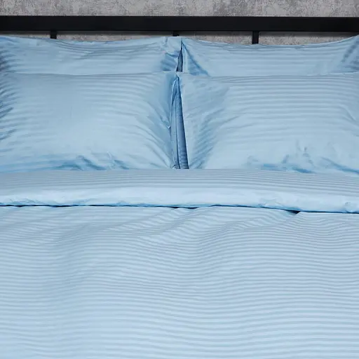 Комплект постільної білизни Moon&Star Satin Stripe Ocean Calm Євро 200х220 наволочки 2х50х70 - фото 7