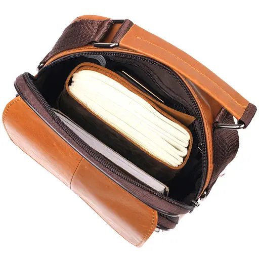 Чоловіча шкіряна сумка Vintage 19х25х5 см sum0022451 - фото 5